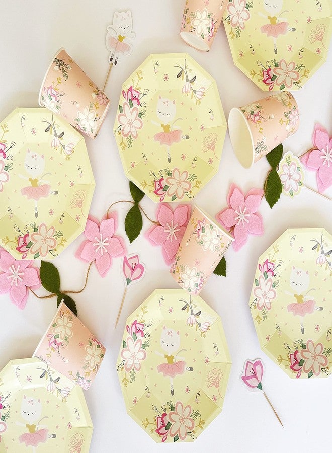 Pooka Cat Ballerina Party Plates (Set of 8)| Ballerina Birthday Party | Cat Paper Plates | Ballerina Paper Plates | Cat Birthday Party - Image 3
